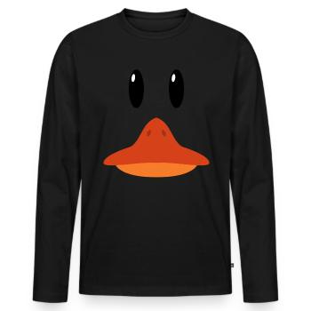 Yellow Duck Rubber Duck Costume Gift - Men's Premium Organic Long Sleeve Shirt - black - Front - Nico (187cm)