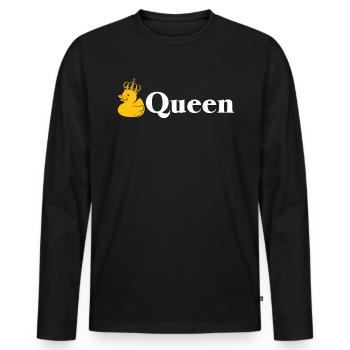 Rubber Duck Gift Queen - Men's Premium Organic Long Sleeve Shirt - black - Front - Nico (187cm)