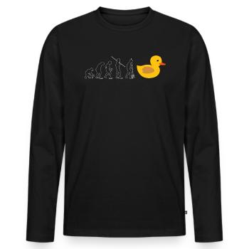Evolution Rubber Duck Cadeau - T-shirt manches longues Premium bio Homme - noir - Devant - Nico (187cm)