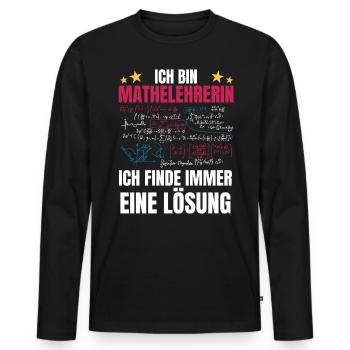 Mathelehrerin Spruch Mathe Mathematik - Männer Premium Bio Langarmshirt - Schwarz - Vorne - Nico (187cm)