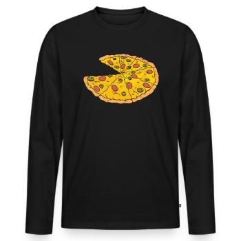 Pizza Partner Look Pizza Lovers - Men's Premium Organic Long Sleeve Shirt - black - Front - Nico (187cm)