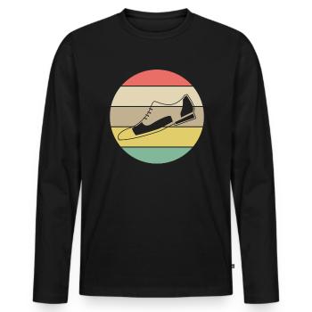 Vintage Retro Stepp-Schuhe - Männer Premium Bio Langarmshirt - Schwarz - Vorne - Nico (187cm)