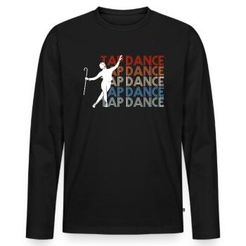 Vintage Retro Tap Dance Stepptanz - T-shirt manches longues Premium bio Homme - noir - Devant - Nico (187cm)