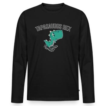Tapasaurus Rex Geschenk Stepptanz Dino Dinosaurier - Männer Premium Bio Langarmshirt - Schwarz - Vorne - Nico (187cm)