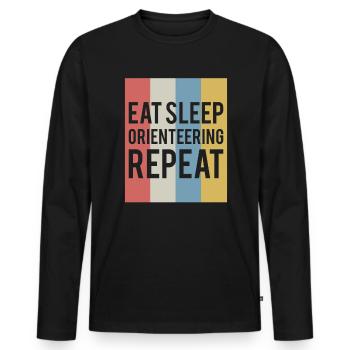 Eat Sleep Pole Vault Stabhochsprung Chemise - T-shirt manches longues Premium bio Homme - noir - Devant - Nico (187cm)