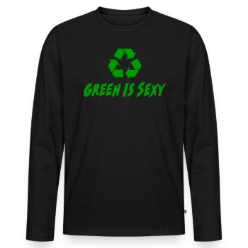 Green Is Sexy - Men's Premium Organic Long Sleeve Shirt - black - Front - Nico (187cm)
