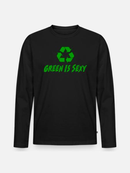 Le vert est sexy - T-shirt manches longues Premium bio Homme - noir