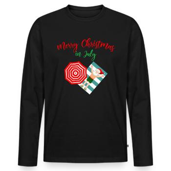 Christmas In July Santa Claus Christmas July - Men's Premium Organic Long Sleeve Shirt - black - Front - Nico (187cm)