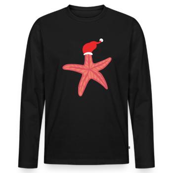 Starfish Chapeau de Noël Cadeau Noël - T-shirt manches longues Premium bio Homme - noir - Devant - Nico (187cm)