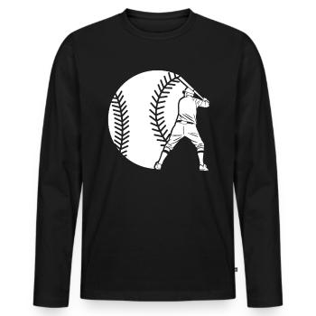 Cadeau de chemise de baseball - T-shirt manches longues Premium bio Homme - noir - Devant - Nico (187cm)