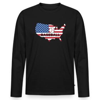 USA Flag America Flag Maillot de baseball - T-shirt manches longues Premium bio Homme - noir - Devant - Nico (187cm)