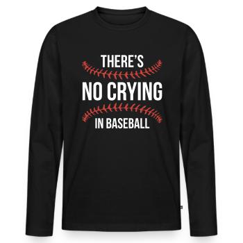 Il n’y a pas de pleurs dans la chemise de baseball - T-shirt manches longues Premium bio Homme - noir - Devant - Nico (187cm)