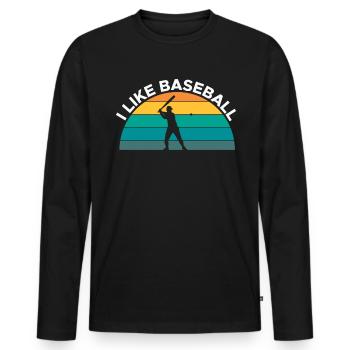 Vintage Retro J’aime Le Cadeau Chemise de Baseball - T-shirt manches longues Premium bio Homme - noir - Devant - Nico (187cm)