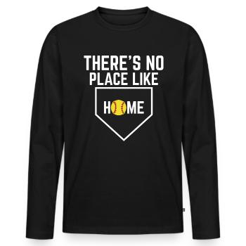 There ́s No Place Like Home Softball Shirt - Men's Premium Organic Long Sleeve Shirt - black - Front - Nico (187cm)