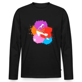Softball Player Shirt Gift Catcher - Men's Premium Organic Long Sleeve Shirt - black - Front - Nico (187cm)