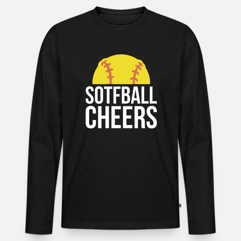 Softball Cheers Geschenk - Männer Premium Bio Langarmshirt - Schwarz