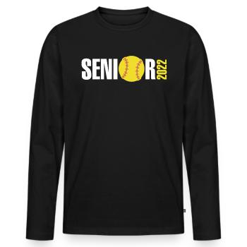 Chemise cadeau de softball senior 2022 - T-shirt manches longues Premium bio Homme - noir - Devant - Nico (187cm)