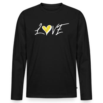 Cadeau de chemise de softball d’amour - T-shirt manches longues Premium bio Homme - noir - Devant - Nico (187cm)