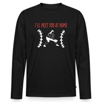 I ́ll Meet You At Home Shirt Gift - Men's Premium Organic Long Sleeve Shirt - black - Front - Nico (187cm)