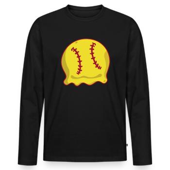 Softball Shirt Geschenk Spieler - Männer Premium Bio Langarmshirt - Schwarz - Vorne - Nico (187cm)