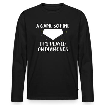 Un jeu si fin qu’il se joue sur des diamants - T-shirt manches longues Premium bio Homme - noir - Devant - Nico (187cm)
