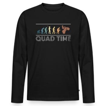 Vintage Retro Evolution Quad Time Shirt Cadeau - T-shirt manches longues Premium bio Homme - noir - Devant - Nico (187cm)