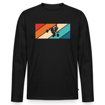 Vintage Retro Quad Driver Shirt Cadeau - T-shirt manches longues Premium bio Homme - noir - Devant - Nico (187cm)