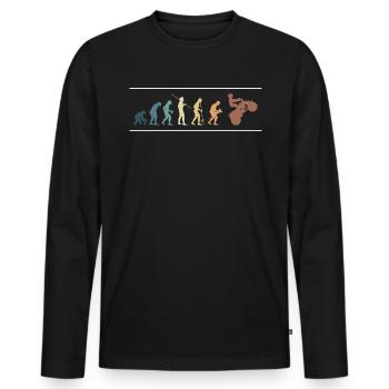 Vintage Retro Evolution Quad Driver Shirt Cadeau - T-shirt manches longues Premium bio Homme - noir - Devant - Nico (187cm)
