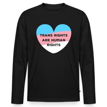 Trans Rights Are Human Rights Transsexuell Shirt - Männer Premium Bio Langarmshirt - Schwarz - Vorne - Nico (187cm)