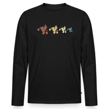 Vintage Retro Quad Shirt Cadeau - T-shirt manches longues Premium bio Homme - noir - Devant - Nico (187cm)