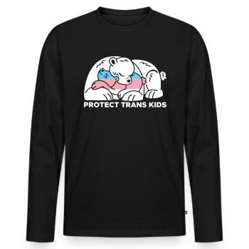 Protect Trans Kids Bear Mama Child Shirt LGBT - Men's Premium Organic Long Sleeve Shirt - black - Front - Nico (187cm)