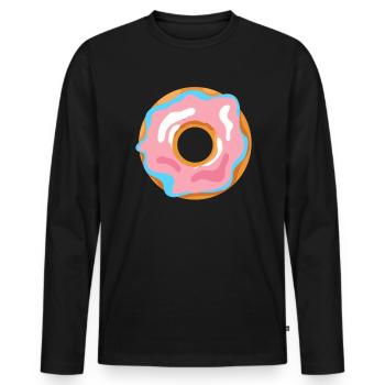 Donut Transsexuell Flagge Shirt Geschenk - Männer Premium Bio Langarmshirt - Schwarz - Vorne - Nico (187cm)