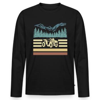 Vintage Retro Quad Driver Shirt Cadeau - T-shirt manches longues Premium bio Homme - noir - Devant - Nico (187cm)