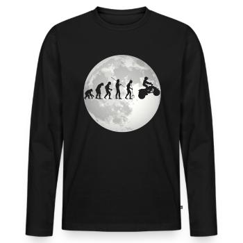 Evolution Quad Shirt Cadeau Lune - T-shirt manches longues Premium bio Homme - noir - Devant - Nico (187cm)