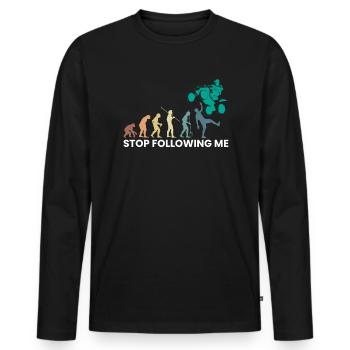 Arrêtez de me suivre Evolution Quad Driver Shirt - T-shirt manches longues Premium bio Homme - noir - Devant - Nico (187cm)