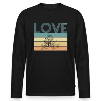 J’adore Vintage Retro Quad Driver Shirt Cadeau - T-shirt manches longues Premium bio Homme - noir - Devant - Nico (187cm)