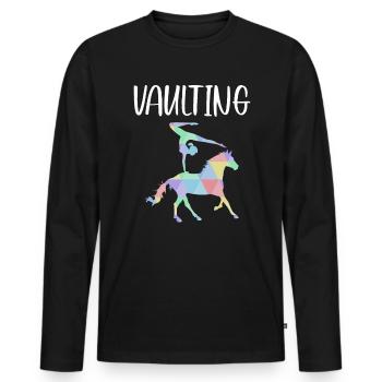 Vaulting Shirt Geschenk Voltagieren - Männer Premium Bio Langarmshirt - Schwarz - Vorne - Nico (187cm)