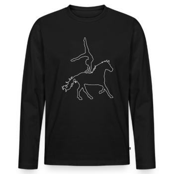 Horse Vault Avianage Shirt Cadeau - T-shirt manches longues Premium bio Homme - noir - Devant - Nico (187cm)