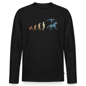 Vintage Retro Evolution Avianage Shirt - Men's Premium Organic Long Sleeve Shirt - black - Front - Nico (187cm)