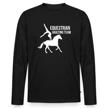 Equestrian Vaulting Team Shirt Voltagieren - Männer Premium Bio Langarmshirt - Schwarz - Vorne - Nico (187cm)