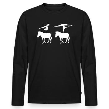 Voltagieren Horse Vaulting Shirt Geschenk - Männer Premium Bio Langarmshirt - Schwarz - Vorne - Nico (187cm)