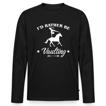 I ́d Rather Be Vaulting Shirt Gift Voltagieren - Men's Premium Organic Long Sleeve Shirt - black - Front - Nico (187cm)