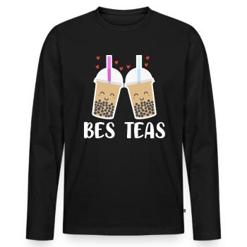 Bes Teas Shirt Geschenk Boba Tea Partnerlook - Männer Premium Bio Langarmshirt - Schwarz - Vorne - Nico (187cm)