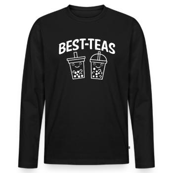Best Teas Shirt Boba Tea Partnerlook - Männer Premium Bio Langarmshirt - Schwarz - Vorne - Nico (187cm)