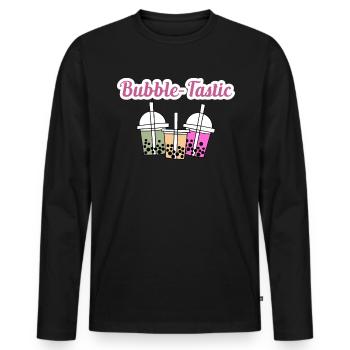 Bubble-Tastic Shirt Boba Gift - Men's Premium Organic Long Sleeve Shirt - black - Front - Nico (187cm)