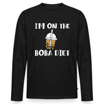 Im On The Boba Diet Shirt Geschenk - Männer Premium Bio Langarmshirt - Schwarz - Vorne - Nico (187cm)