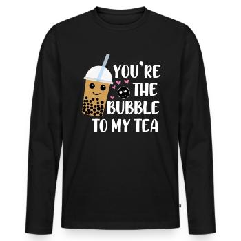Vous êtes la bulle à mon partenaire de thé Look Love - T-shirt manches longues Premium bio Homme - noir - Devant - Nico (187cm)