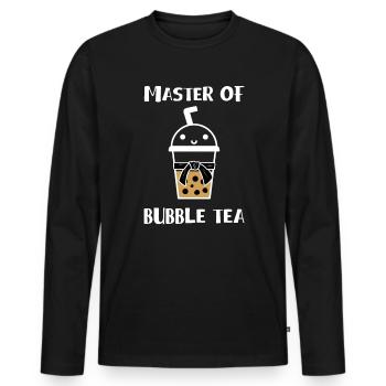Master Of Bubble Tea Shirt Geschenk - Männer Premium Bio Langarmshirt - Schwarz - Vorne - Nico (187cm)