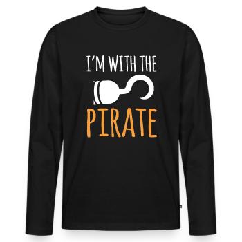 In The With The Pirate Shirt Gift Halloween - Men's Premium Organic Long Sleeve Shirt - black - Front - Nico (187cm)