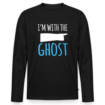 Im With The Ghost Shirt Geschenk Halloween - Männer Premium Bio Langarmshirt - Schwarz - Vorne - Nico (187cm)